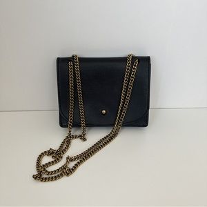 MADEWELL CHAIN CROSSBODY SHOULDER MINI LEATHER BAG - BLACK